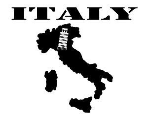 Image showing Symbol of Italy and maps