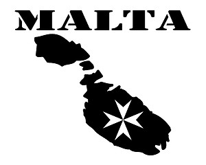 Image showing Symbol of Malta and maps