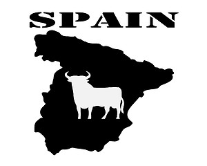 Image showing Symbol of Spain and maps