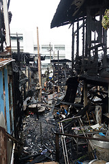 Image showing Deserted building after a fire