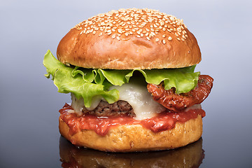 Image showing Burger With Vegetables