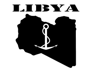 Image showing Symbol of  Libya and map