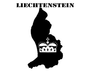 Image showing Symbol of  Liechtenstein and map