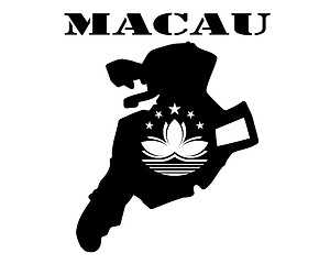 Image showing Symbol of  Macau and map