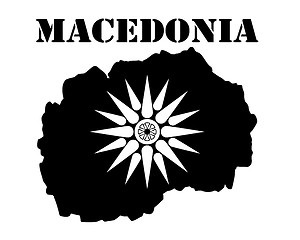 Image showing Symbol of  Macedonia and map