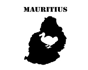 Image showing Symbol of  Mauritius and map