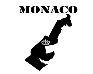 Image showing Symbol of  Monaco and map