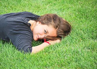 Image showing Female beauty relaxing.