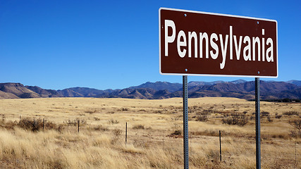 Image showing Pennsylvania brown road sign