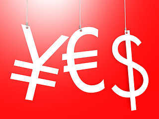 Image showing Euro dollar yen sign