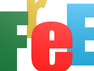 Image showing Free word with four colors