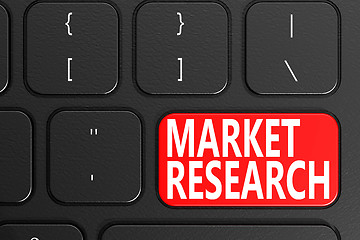 Image showing Market Research on black keyboard