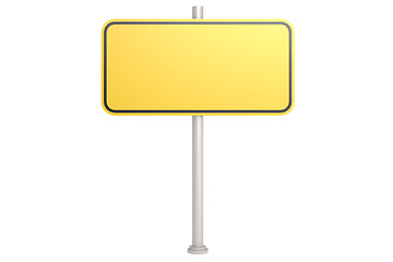 Image showing Yellow road sign with isolated 