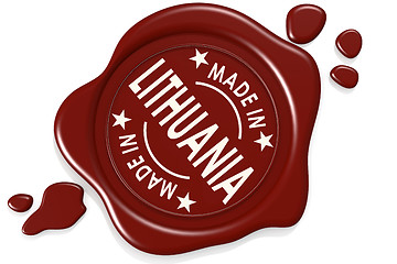 Image showing Label seal of made in Lithuania
