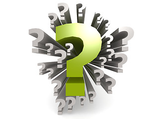 Image showing Green question mark on white background