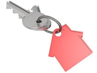 Image showing House key with red house icon