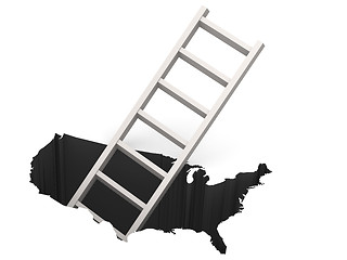 Image showing Ladder out of USA map 