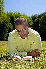 Image showing Young Man Reading