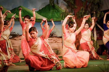 Image showing Girls on stage in Assam