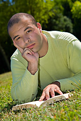 Image showing Young Man Reading