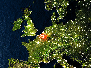 Image showing Belgium in red from space at night