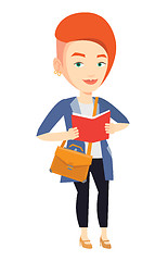 Image showing Student reading book vector illustration.