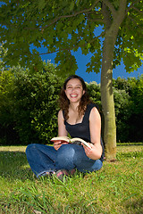 Image showing Reading in the park