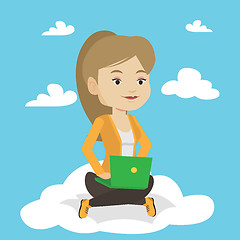 Image showing Woman using cloud computing technology.