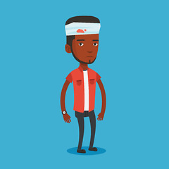 Image showing Man with injured head vector illustration.