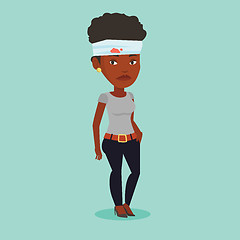 Image showing Woman with injured head vector illustration.