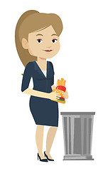 Image showing Woman throwing junk food vector illustration.