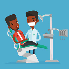 Image showing Patient and doctor at dentist office.