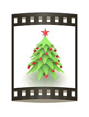 Image showing Christmas tree. 3d illustration. The film strip