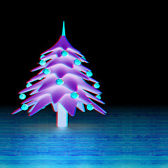 Image showing Christmas background. 3d illustration. Anaglyph. View with red/c