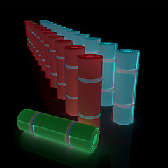 Image showing karemats. 3D illustration. Anaglyph. View with red/cyan glasses 