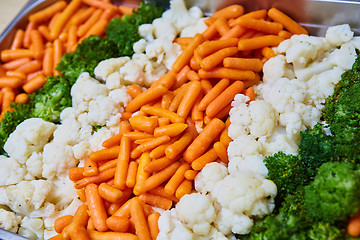 Image showing Steamed vegetables close up