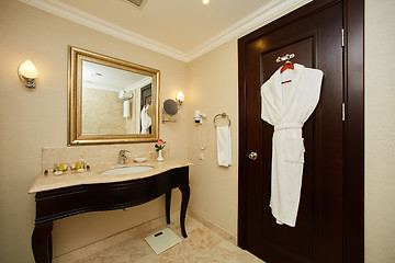 Image showing Interior of a hotel bathroom