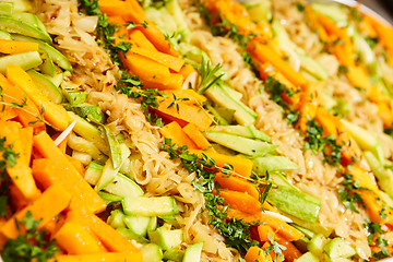 Image showing Steamed vegetables close up