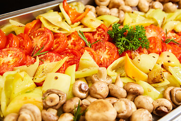 Image showing Steamed vegetables close up