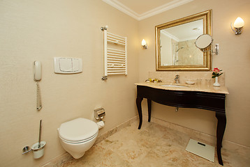 Image showing Interior of a hotel bathroom