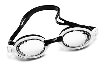 Image showing Black and white goggles for swimming