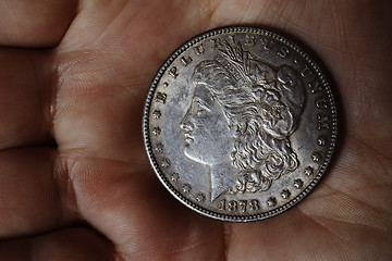 Image showing the old silver American dollar of 1878