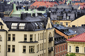 Image showing view of Stockholm, roofs, attics, windows