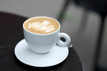 Image showing view of cappuccino served on the table