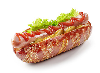 Image showing fresh hot dog on a white background