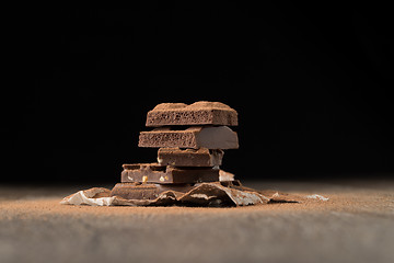 Image showing Chocolate on empty black background