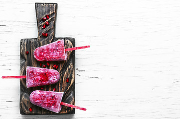 Image showing ice cream with berries pomegranate