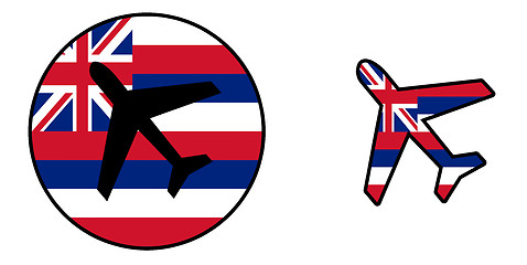 Image showing Nation flag - Airplane isolated - Hawaii