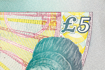 Image showing Pound currency background - 5 Pounds