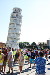 Image showing Pisa Tower Tourists